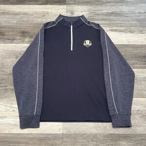 Footjoy Ohio Cup Quarter Zip Blue Mens M Athletic 1/4 Golf Golfer Sweatshirt‎ FJ